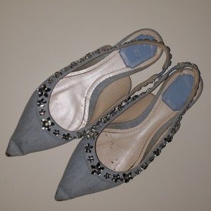 Dior denim flats